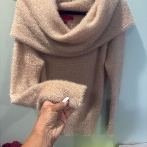 Jennifer Lopez Soft Beige Cowl Neck Sweater